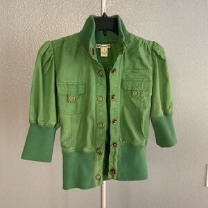 Stylish Ribbed Green Jacket